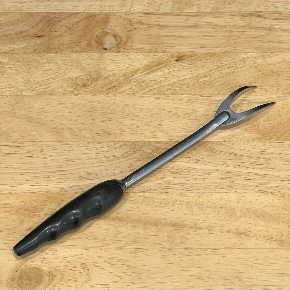 Vintage Meat Fork Adel Stainless Steel with black handle